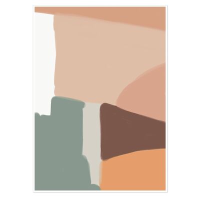 Beige Abstract Shapes Art Print 50x70cm