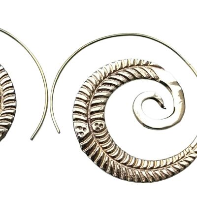 Boucles d'oreilles en laiton pour femmes New Trendy Spiral Tribal Dangle