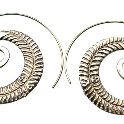 Nuovi orecchini in ottone da donna pendenti tribali a spirale alla moda