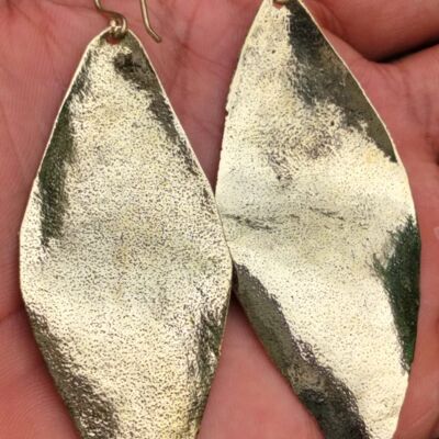 Dry  Leaf Tribal Vintage Indian Women's Brass Earrings