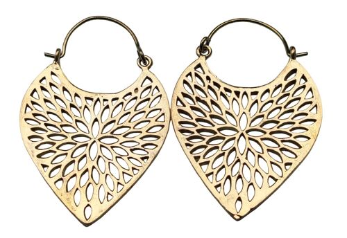 New Beautiful Leaf Net Hoop Women's Brass Earrings Base Metal: Brass