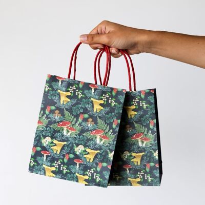 Bolsas de regalo navideñas del bosque - Paquete de 8