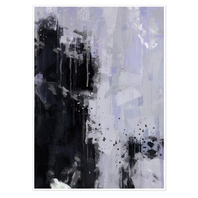 Black Abstract Shape Art Print 50x70cm