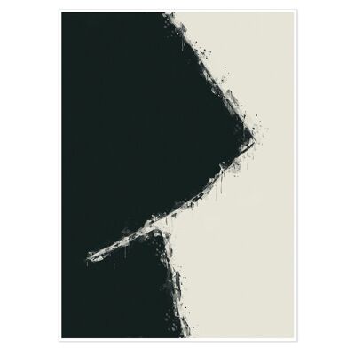 Black Geometric Shape Art Print 50x70cm