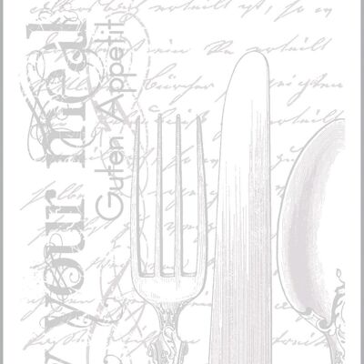 Besteckserviette Elisabeth in Silber-Weiss aus Linclass® Airlaid 40 x 40 cm, 100 Stück