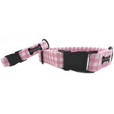 Collana "LOLA" a quadretti rosa - Taglia L