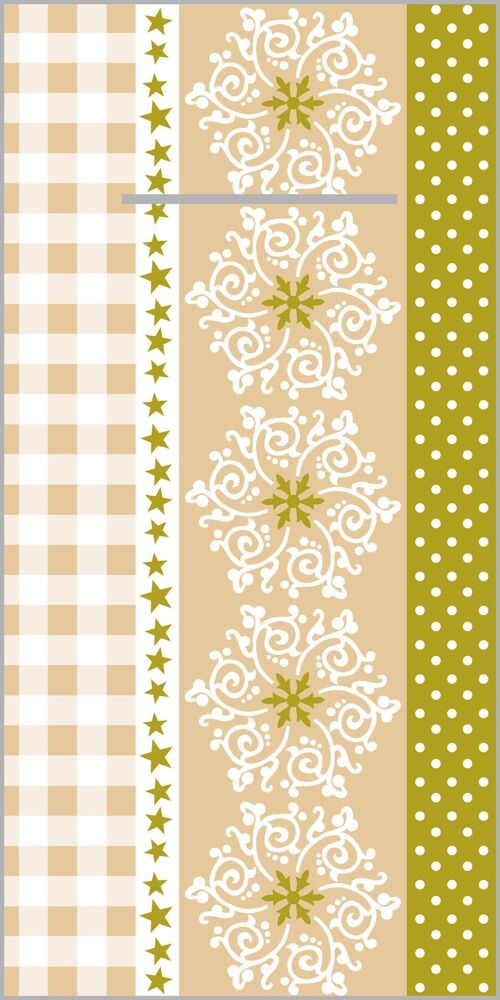 Weihnachtsbesteckserviette Calypso-Stripes in Gold-Beige aus Linclass® Airlaid 40 x 40 cm, 100 Stück