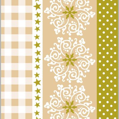 Servilleta navideña para cubiertos Calypso-Stripes en beige dorado de Linclass® Airlaid 40 x 40 cm, 100 piezas