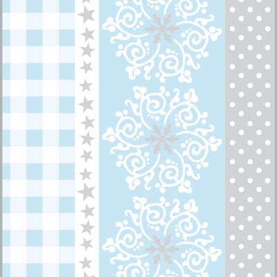 Servilleta navideña para cubiertos Calypso-Stripes en azul plateado de Linclass® Airlaid 40 x 40 cm, 100 piezas