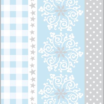 Serviette à couverts de Noël Calypso-Stripes en bleu argenté en Linclass® Airlaid 40 x 40 cm, 100 pièces