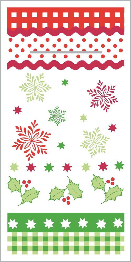 Weihnachtsbesteckserviette Christmas in Rot-Grün aus Linclass® Airlaid 40 x 40 cm, 100 Stück