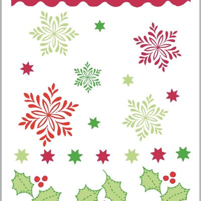Serviette à couverts de Noël Noël en rouge-vert en Linclass® Airlaid 40 x 40 cm, 100 pièces