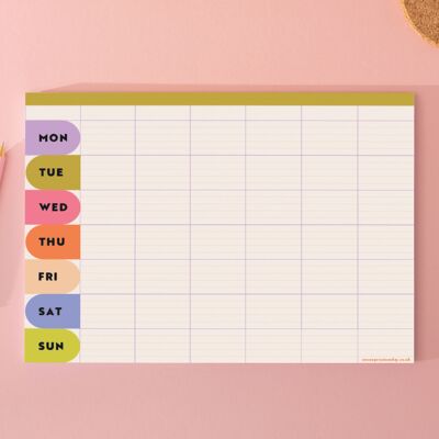 A4 Weekly / Monthly Planner Pad | Bright Arches