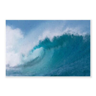 Blue Crashing Waves Art Print 50x70cm