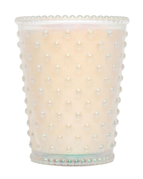 Simpatico Hobnail Glass Candle #77 Candy Cane White