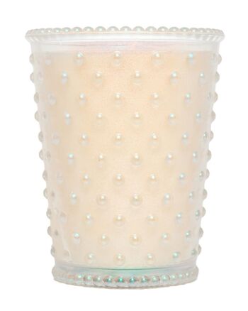 Simpatico Hobnail Bougie en verre #77 Candy Cane Blanc 1