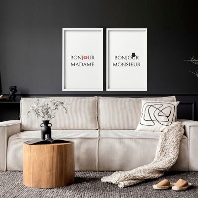 Cadeaux d'anniversaire mignons pour elle | lot de 2 impressions murales