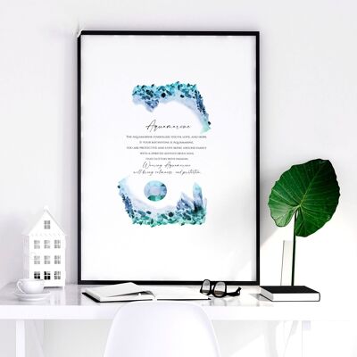 December Birthstone Aquamarine | wall art print