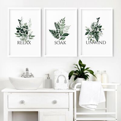 Farmhouse bathroom wall decor | Set of 3 wall art prints