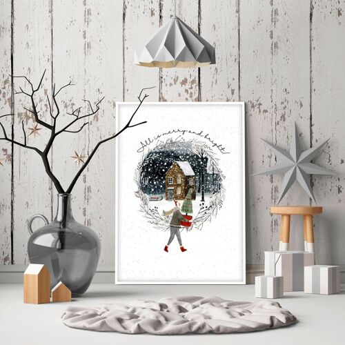 Scandinavian Christmas decoration | wall art print