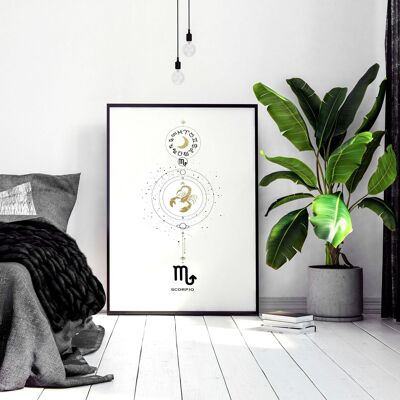 Stampa artistica da parete Scorpione | Segni dell'oroscopo dello zodiaco