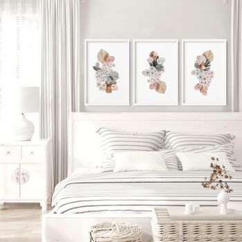 Chambre shabby chic | lot de 3 impressions murales 2