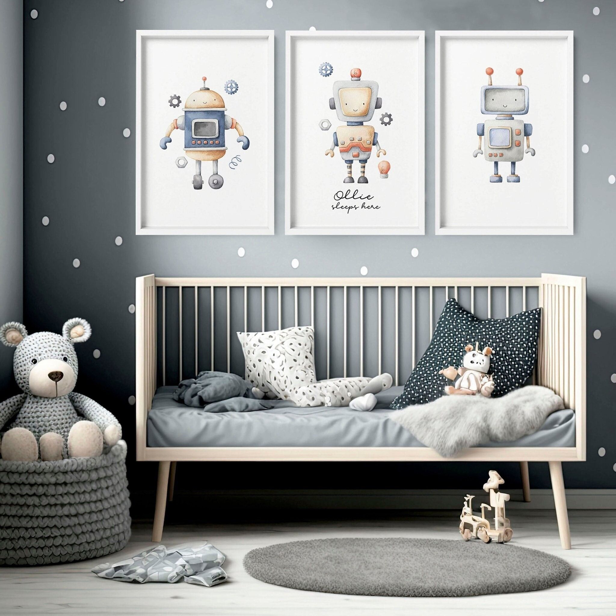 Buy wholesale Space nursery decor set of 3 wall art prints for kids room