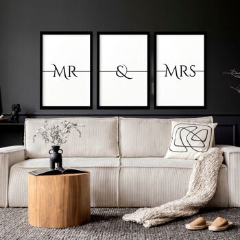 Premier cadeau d'anniversaire de mariage | lot de 3 impressions murales 24