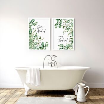 Obtenez un décor de salle de bain nu | lot de 2 impressions murales 5