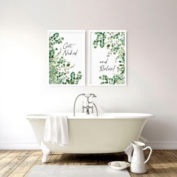 Obtenez un décor de salle de bain nu | lot de 2 impressions murales 6