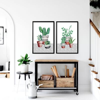 Impressions de cuisine de plantes succulentes | lot de 2 impressions murales