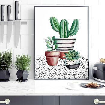 Impressions de cuisine de plantes succulentes | lot de 2 impressions murales 4