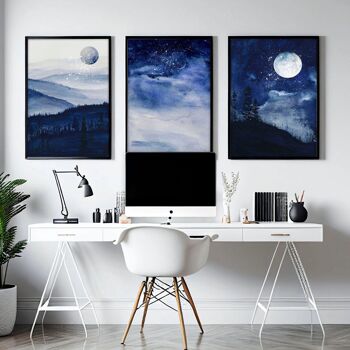 Idées de décoration de bureau à domicile pour lui | lot de 3 impressions murales 8