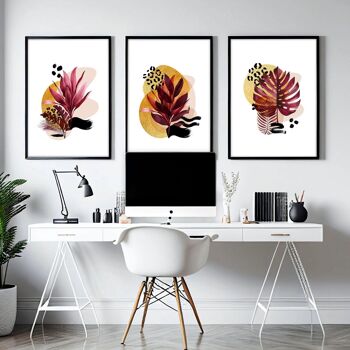 Idées de décoration de bureau à domicile pour elle | lot de 3 impressions murales 7