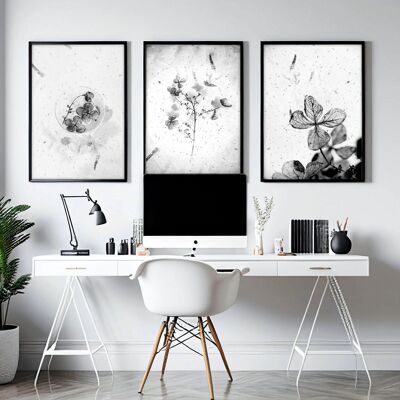 Ideen für die Wanddekoration im Home-Office | Set mit 3 Wandkunstdrucken