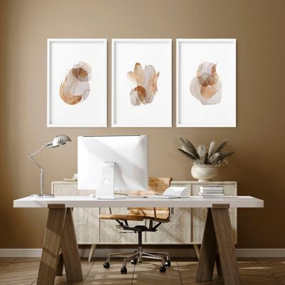 Wall abstract art for office | set of 3 wall art prints
