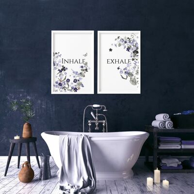 Wandkunst für Badezimmer | Set mit 2 Drucken