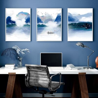Wandkunst fürs Büro | Set mit 3 Wandkunstdrucken