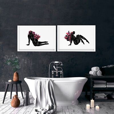 Art mural pour la salle de bain | lot de 2