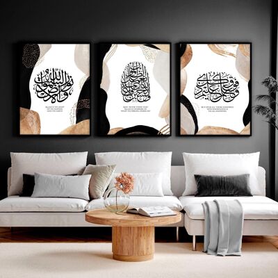 Wandkunst islamisch | Set mit 3 Wandkunstdrucken