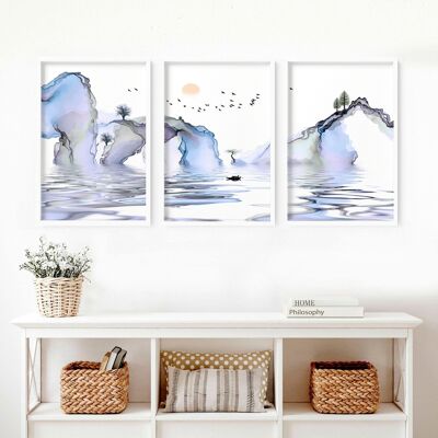 Japandi style wall art prints | set of 3 wall art prints