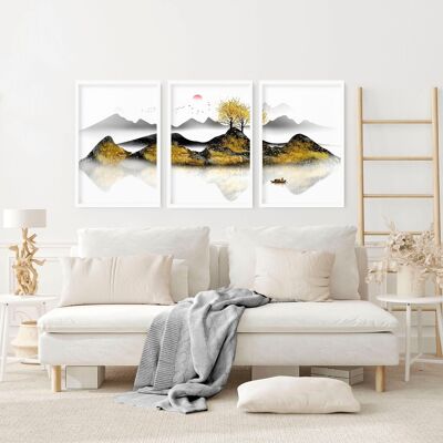 Japandi wall art prints | set of 3 wall art prints