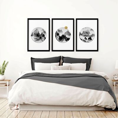Japanese home decor  | set of 3 wall art prints for bedroom