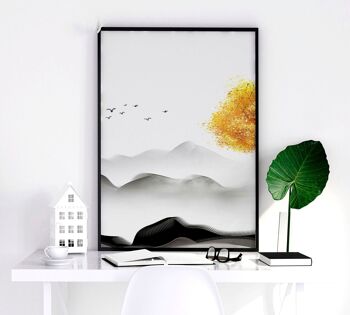 Estampes japonaises de décoration d'intérieur | lot de 3 impressions murales 10