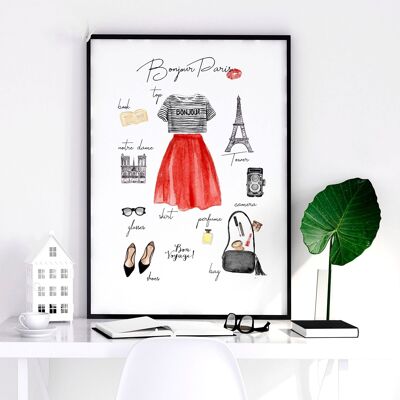 Wandkunst Paris Fashion Reiseposter | Wandkunstdruck