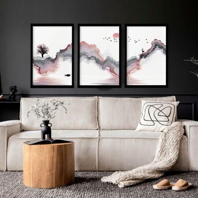 Wall Art Zen ispirato | set di 3 stampe artistiche da parete