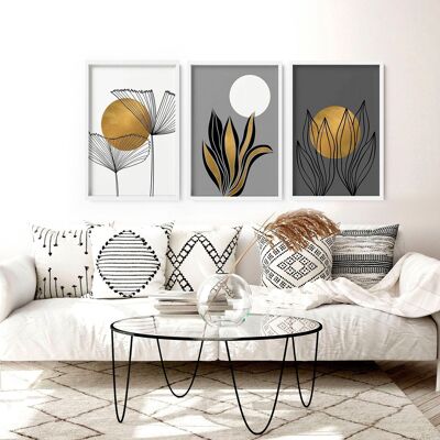 Wall decor ideas for hallway | set of 3 wall art prints