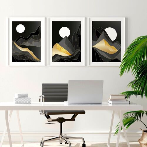 Abstract landscape | set of 3 wall art prints