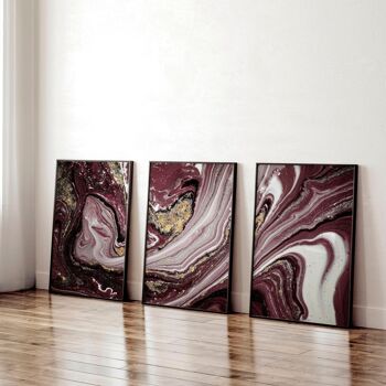 Art mural abstrait grand pour le bureau | lot de 3 impressions murales 13