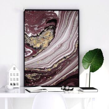 Art mural abstrait grand pour le bureau | lot de 3 impressions murales 46